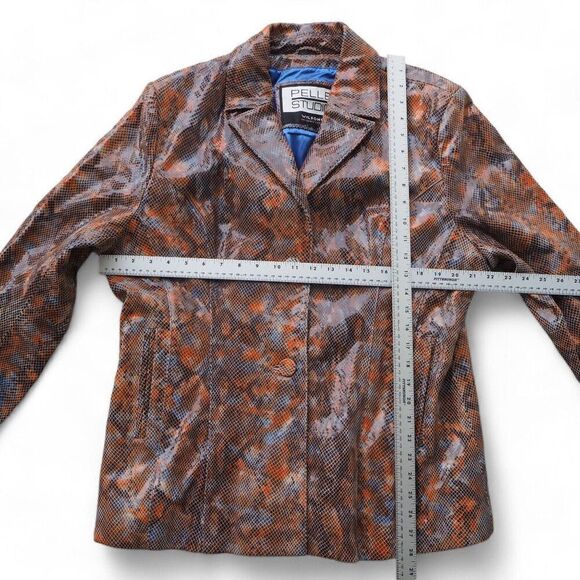 Pelle Studio Vintage Wilsons Leather Multicolor Snake Skin Blazer Women's L - Picture 5 of 7